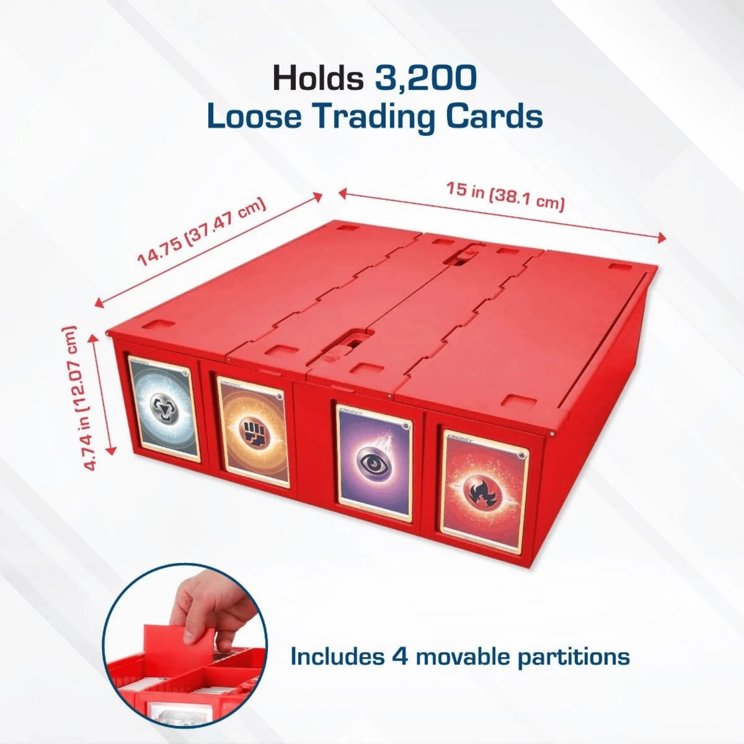BCW Supplies: Collectible Card Bin - 3200 - Red - Game Nerdz