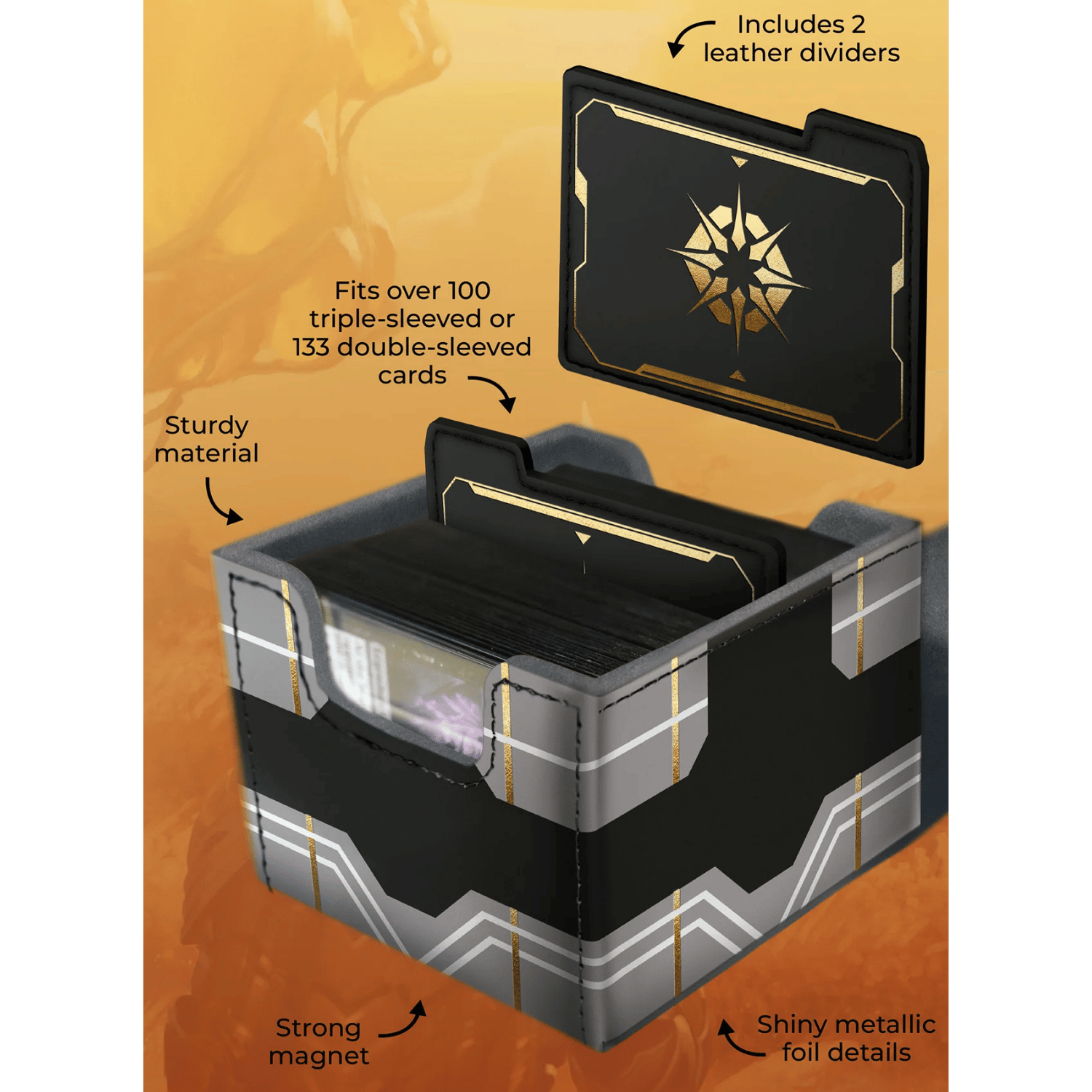 deck box for triple sleeved cards Zettokete MTG Commander with Dual Display Windows and Dice Tray is your ultimate solution for storing trading cards deck boxes for triple sleeved