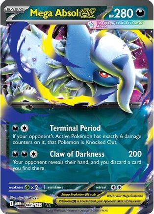 Mega Absol ex - 086/132 86 - ME01 Mega Evolution Holofoil - Game Nerdz