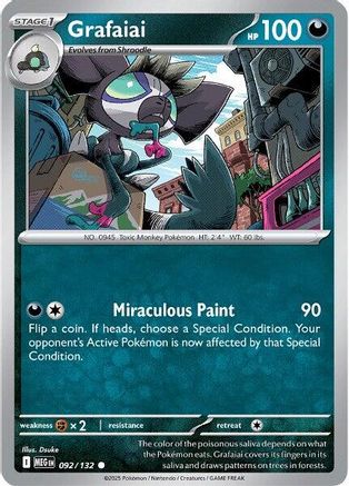 pokemon me01 card list Pokemon Trading Card Game ME01: Mega Evolution Common Grafaiai #92