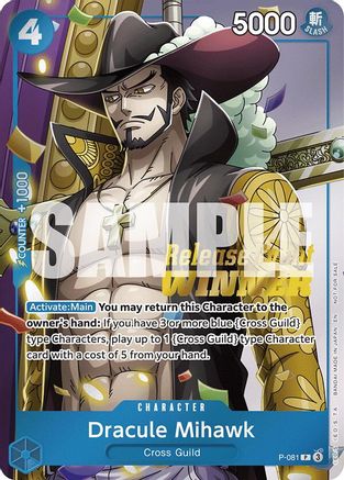 one piece card game mihawk Dracule Mihawk (OP11 Release Event Winner) (P-081) One Piece Promotion  Cards Foil