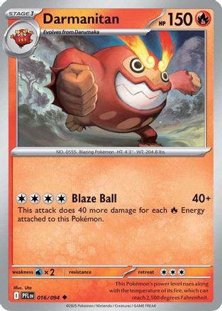 pokemon card darmanitan Fire RollingTackle (60) Fire 2025 Pokemon Blk En-black Bolt
