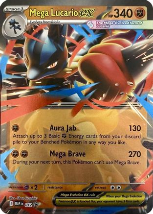 Mega Lucario ex - 012 12 - ME Mega Evolution Promo Holofoil Lightly Played Mega Lucario ex - 012 12 - ME Mega Evolution Promo Holofoil Lightly Played