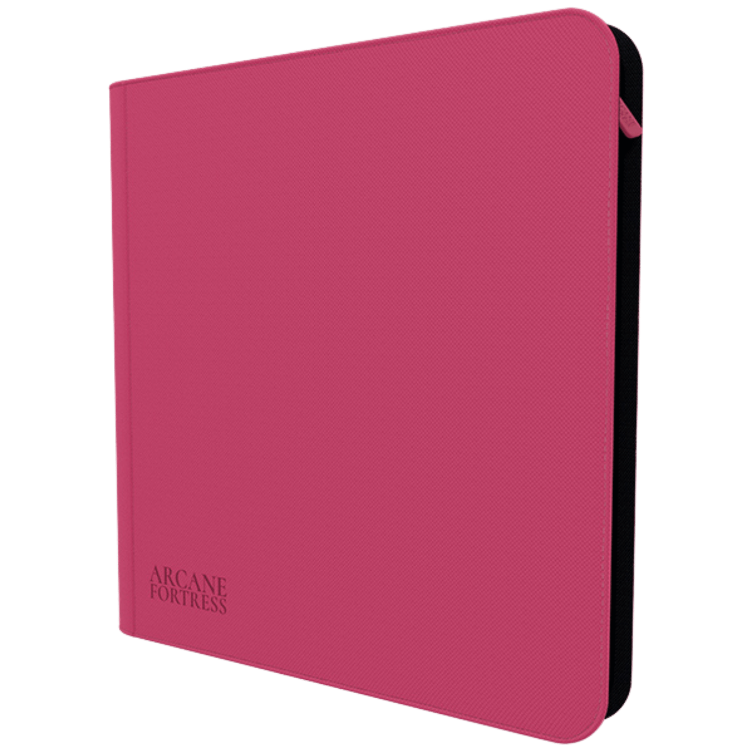 Arcane Fortress Binder: Solid Color Pink - Zippered, Side-Loading  (12-Pocket) - Game Nerdz
