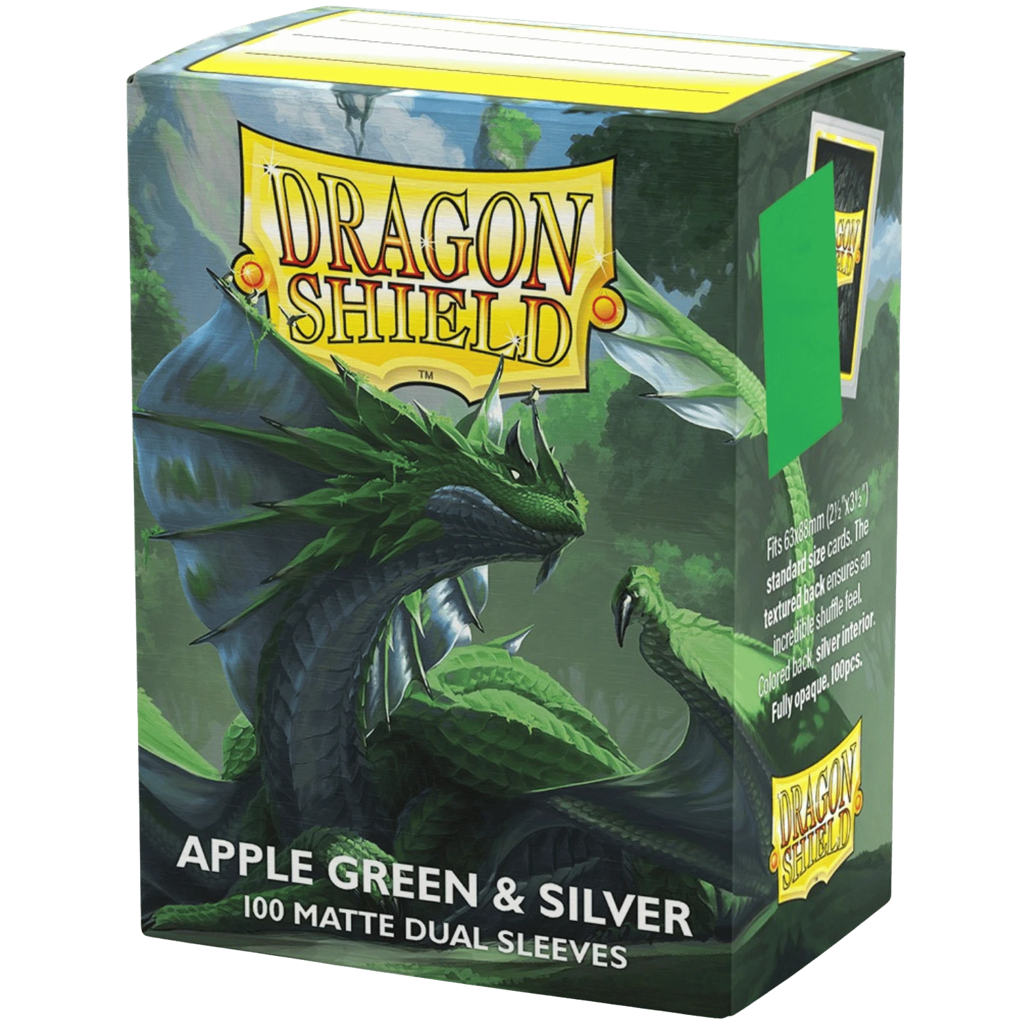 Dragon Shield: Apple Green & Silver - Matte Dual Card Sleeves