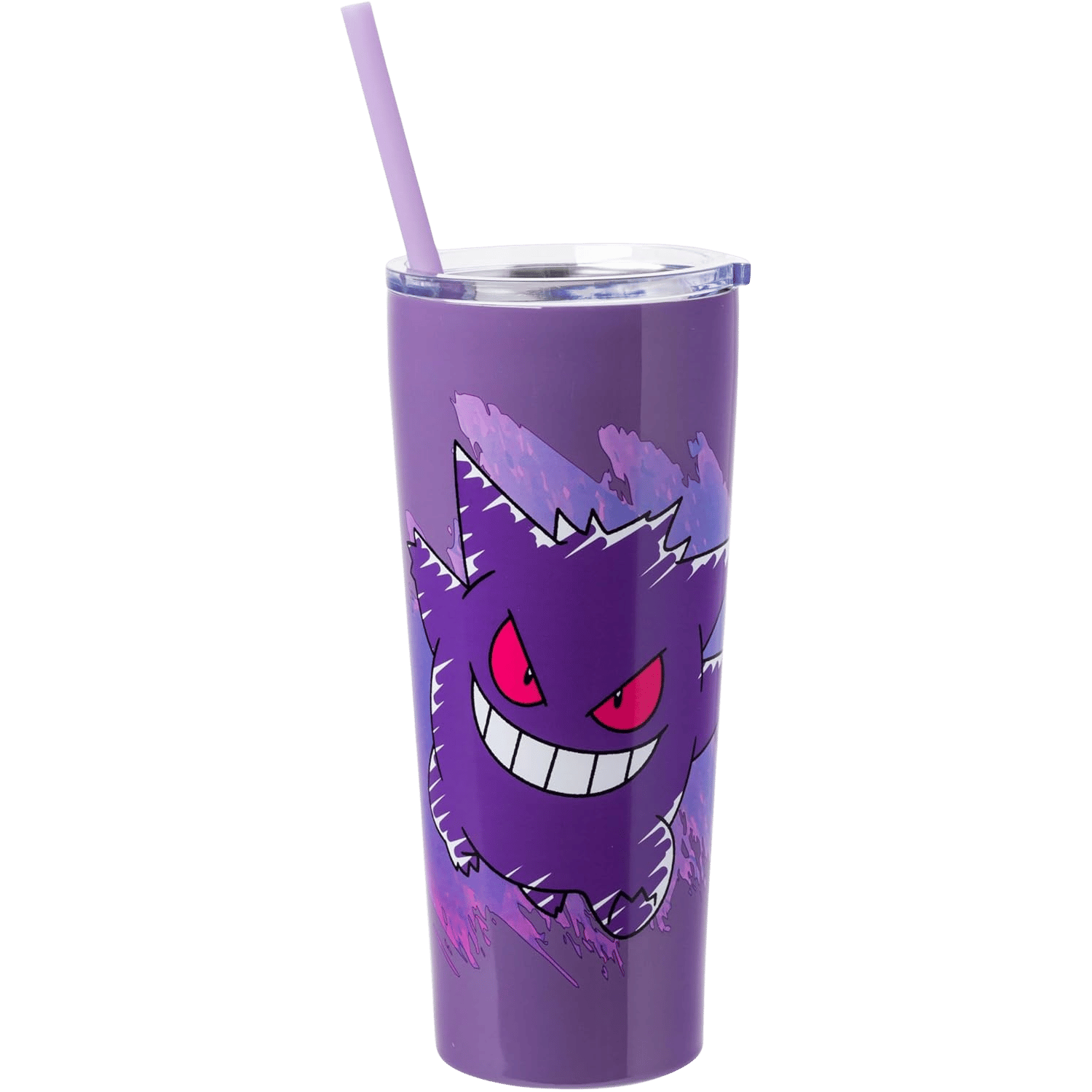 Pokemon: Gengar - Stainless Steel Tumbler w/Reusable Straw (22oz) - Game Nerdz Pokemon: Gengar - Stainless Steel Tumbler w/Reusable Straw (22oz) - Game Nerdz