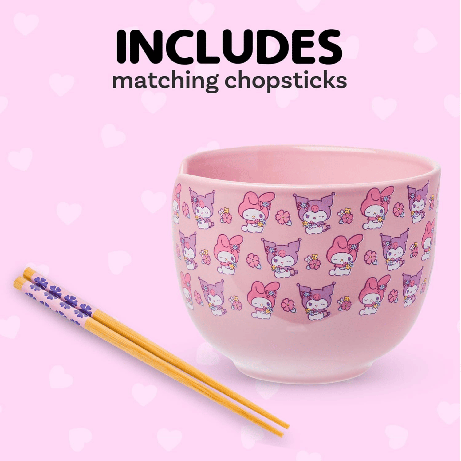 Silver Buffalo Sanrio My Melody & Kuromi Ramen Bowl - Thumbnail 3