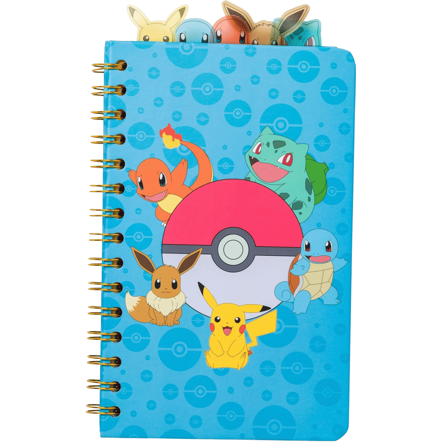 Pokmon Starters and Eevee Spiral 5 Tabbed Notebook