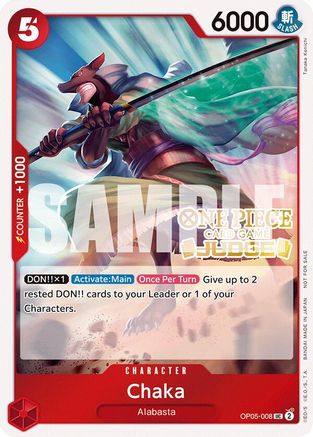 Chaka (Judge Pack Vol. 5) (OP05-008) One Piece Promotion Cards Foil - Game  Nerdz