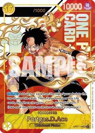 ace one piece card game SP OP02-013 SR Portgas D. Having been authenticated and graded Portgas D. Ace