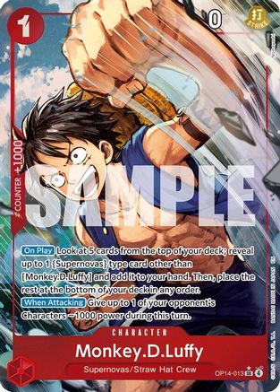Monkey.D.Luffy (Alternate Art) (OP14-013) The Azure Sea's Seven