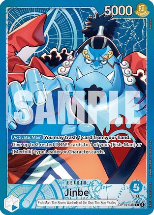 One Piece Trading Card Game The Azure Sea's Seven Leader Jinbe OP14-040 [Alternate Art]