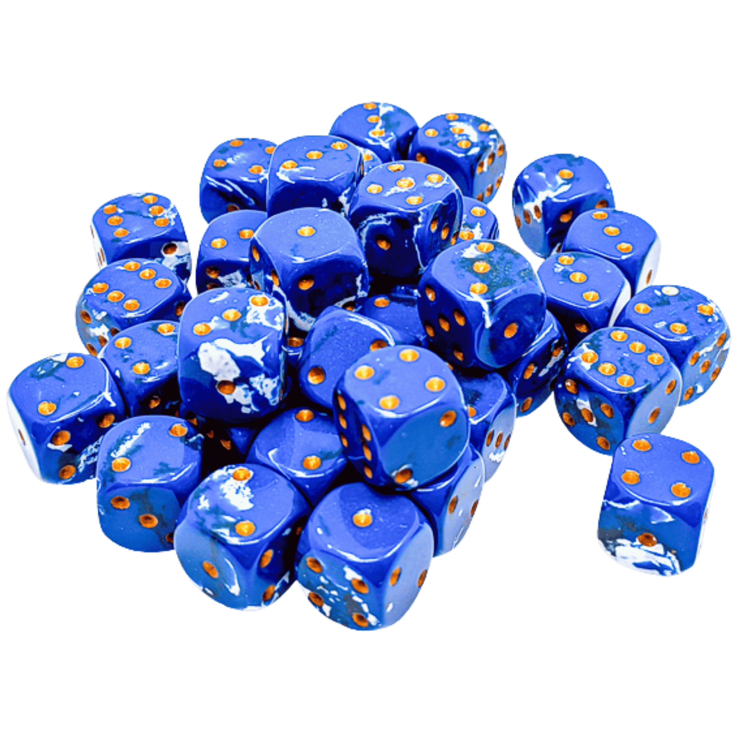 Chessex Dice: Brush D6 12mm - Wavebreak/Gold (36ct) - Game Nerdz