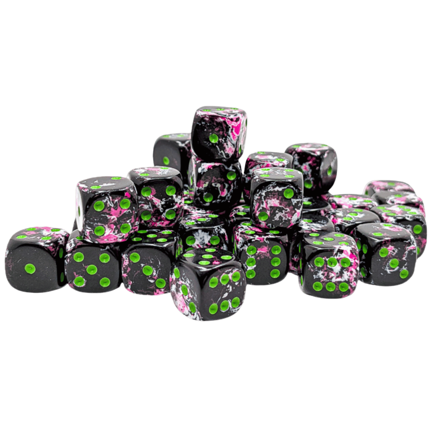 DICE_SELECTです！ Chessex Dice: Brush D6 12mm - Paintball/Green (36ct) - Game Nerdz