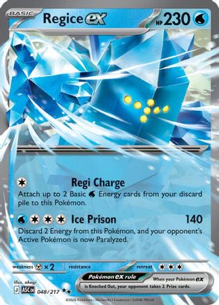 Regice ex 48 - ME Ascended Heroes Holofoil - Game Nerdz