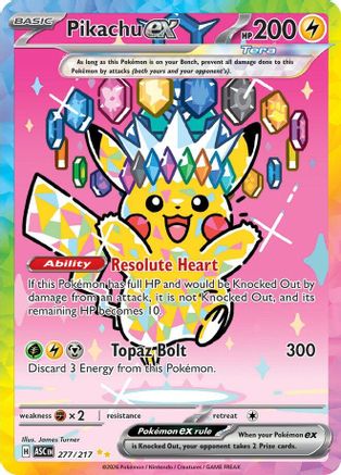 その他 Pikachu ex 277/217 Pikachu ex - 277/217 277 - ME Ascended Heroes Holofoil - Game Nerdz