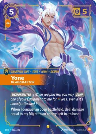 ☆YONE☆ Yone - Blademaster (Overnumbered) (233/221) - Spiritforged Foil