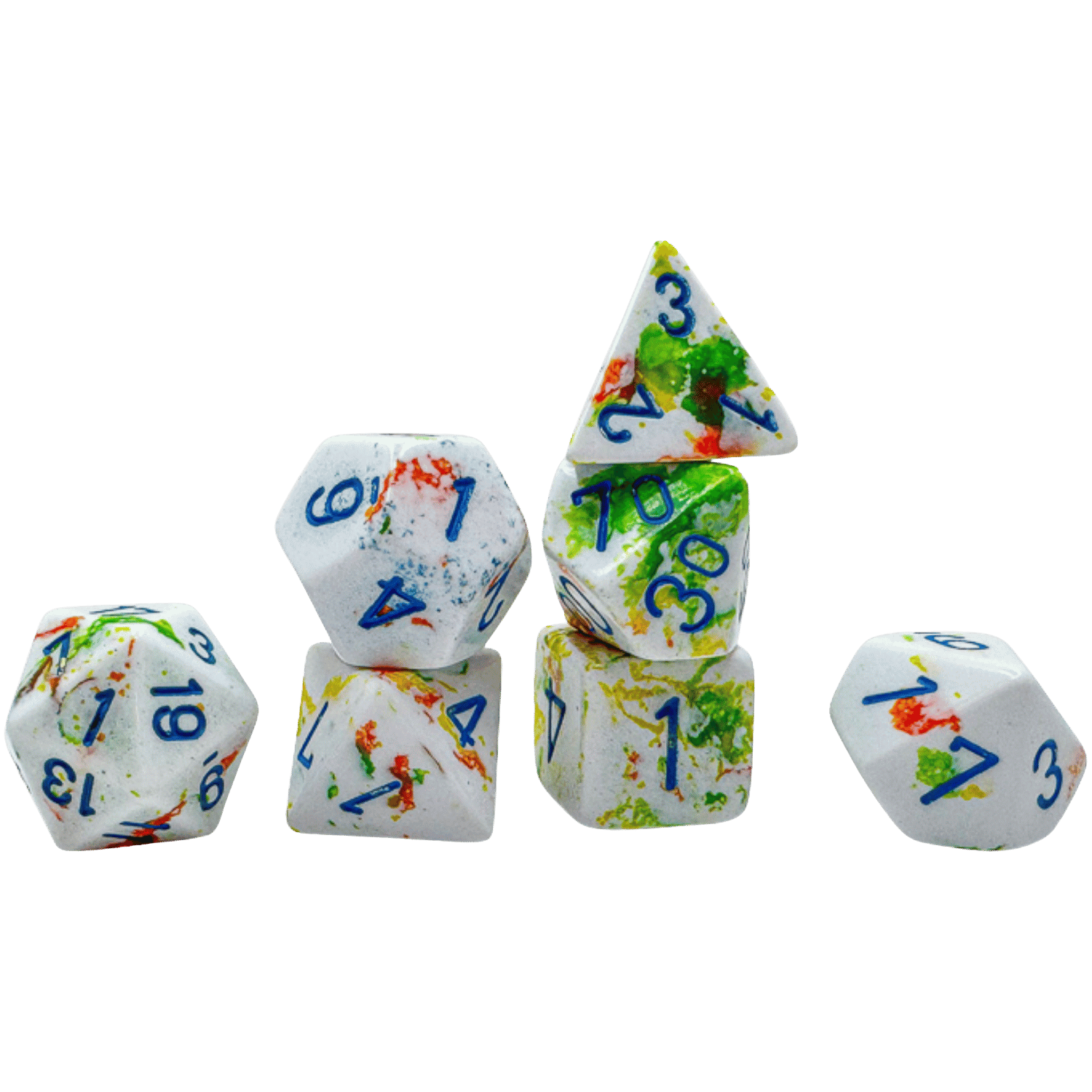 Chessex Dice: Brush - Polyhedral Breezy/Blue (7ct) (PREORDER
