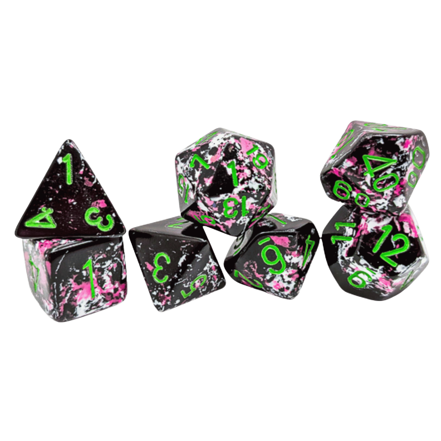 diceさま専用ページ Chessex Dice: Brush - Polyhedral Paintball/Green (7ct) (PREORDER