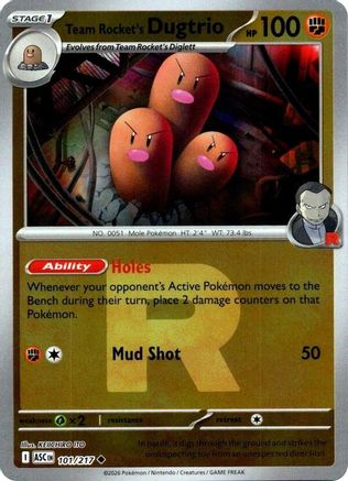 Team Rocket's Dugtrio - 101/217 (Team Rocket) 101 - ME Ascended Heroes Reverse Holofoil - Game Nerdz Team Rocket's Dugtrio - 101/217 (Team Rocket) 101 - ME Ascended Heroes Reverse Holofoil - Game Nerdz