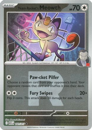 Team Rocket's Meowth (Team Rocket) 161 - ME Ascended Heroes