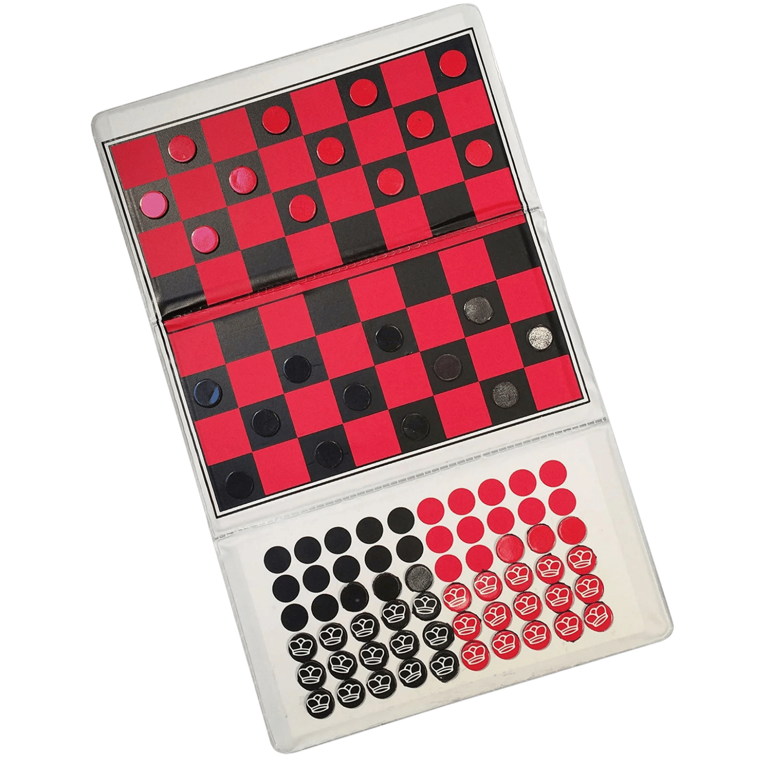 Travel Magnetic Checkbook Checkers - Trifold 5.75 in. - Game Nerdz