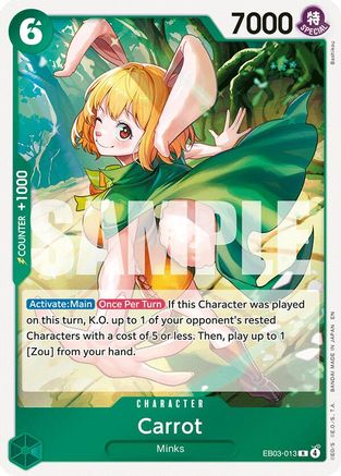 one piece tcg carrot deck (Alternate Art) - Extra Booster: Heroines Edition you will receive a card in the same listed condition. Carrot (EB03-013) Extra Booster: One