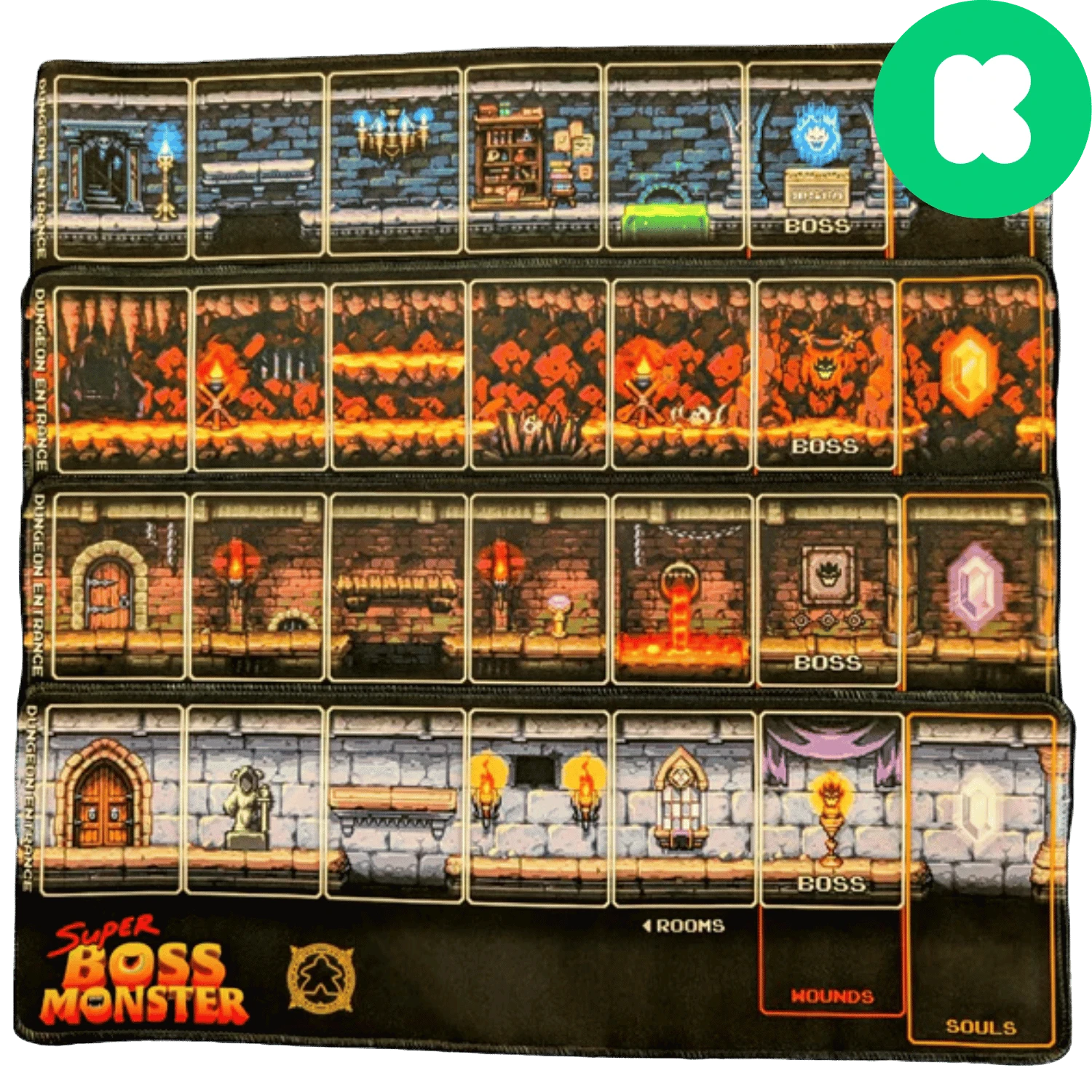Super Boss Monster: Neoprene Player Mats (4) - Game Nerdz