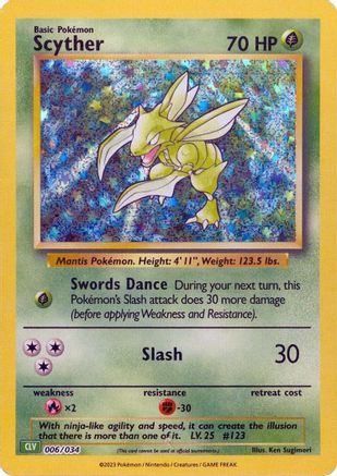 Scyther 6 - Trading Card Game Classic Holofoil - Game Nerdz