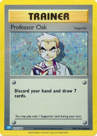 Professor Oak (CLB) 25 - Trading Card Game Classic Holofoil - Game Nerdz Professor Oak (CLB) 25 - Trading Card Game Classic Holofoil - Game Nerdz