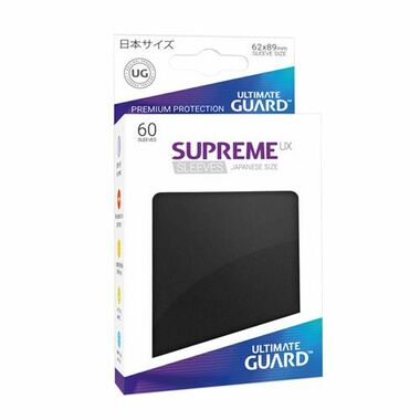Ultimate Guard: Supreme UX Japanese Size Sleeves - Black (60ct) - Game Nerdz Ultimate Guard: Supreme UX Japanese Size Sleeves - Black (60ct) - Game Nerdz