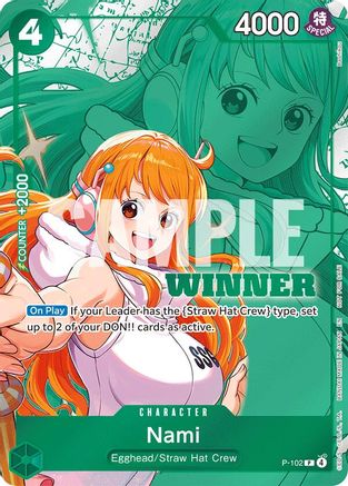 ワンピース　ナミ　ウィナーパック2026 プロモ P-102 英語　海外 Nami (Winner Pack 2026 Vol. 2) (P-102) One Piece Promotion Cards