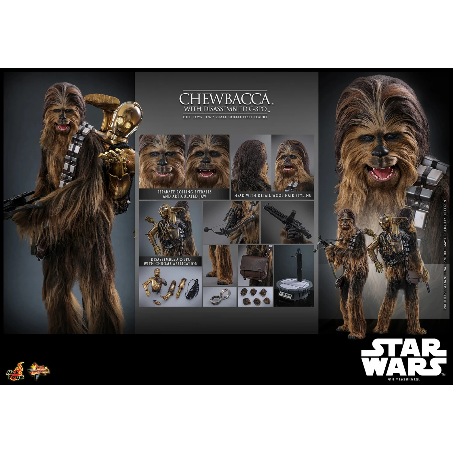 Star Wars: Chewbacca w/ Disassembled C-3PO MMS766 - 1/6th Scale