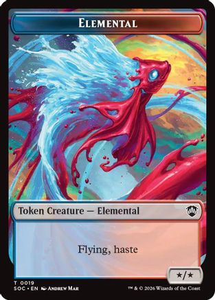 Elemental　トークン　Owl mtg Elemental (0019) // Copy Double-Sided Token (SOC-19 // 1