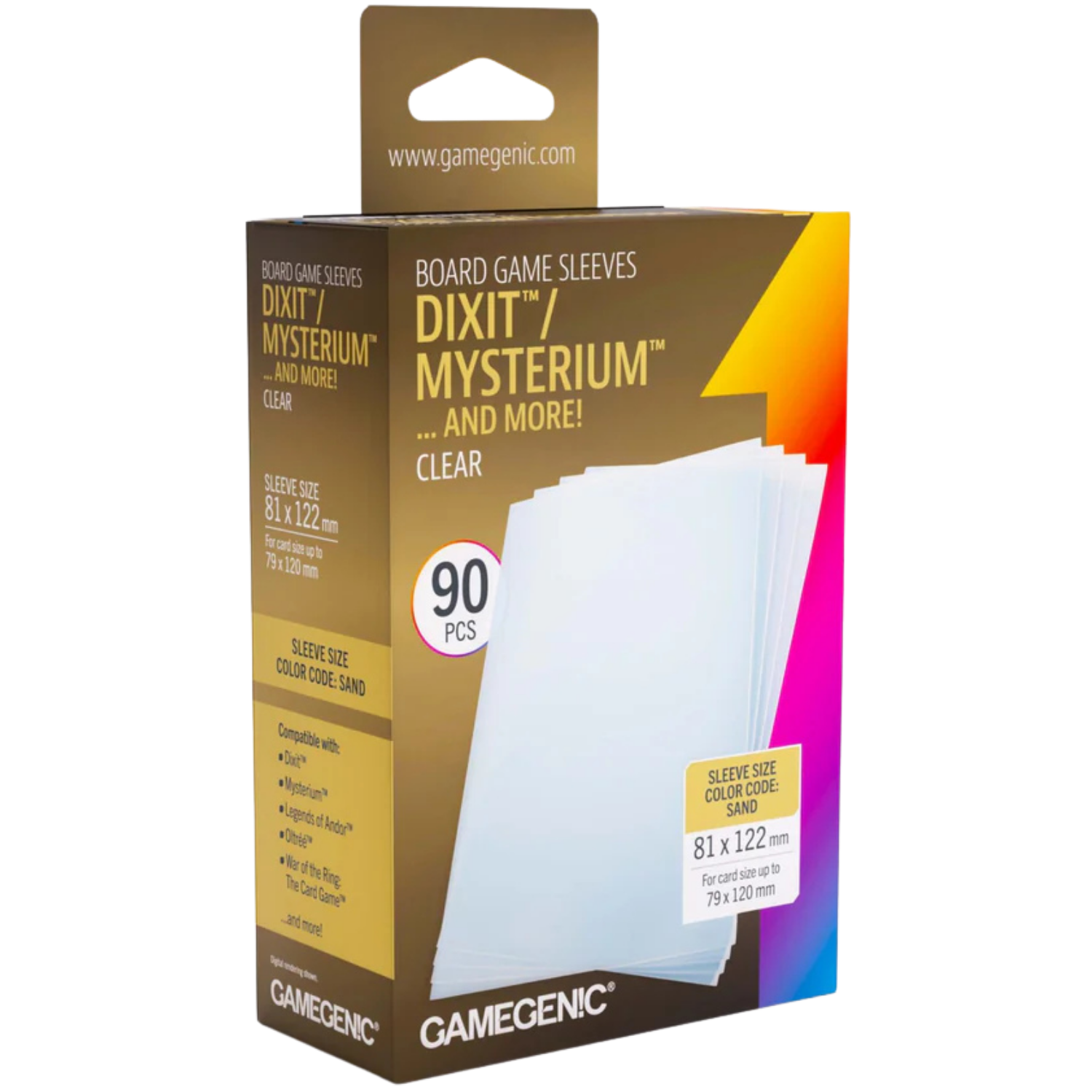 Gamegenic Board Game Sleeves: Clear - Dixit / Mysterium ...and more! (90ct  Box)