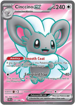 Cinccino ex - 105 - ME04 Chaos Rising Holofoil - Game Nerdz