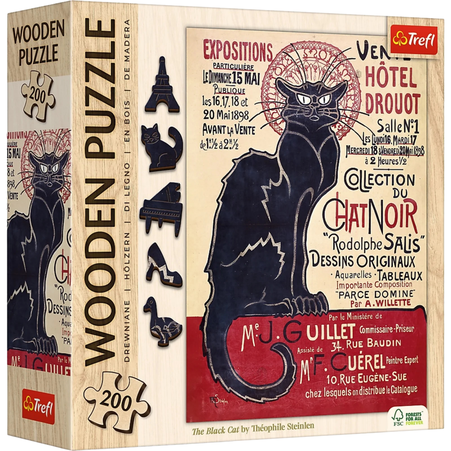 Trefl Puzzle: Theophile Alexandre Steinlen - The Black Cat (200pcs