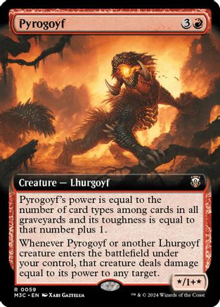 MTG パイロゴイフ Pyrogoyfリップル foil 3枚セット Pyrogoyf (Extended Art) (Ripple Foil) (M3C-059) - Modern Horizons