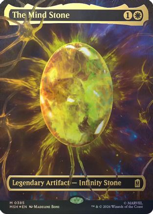 マインド・ストーン　ボーダーレス　The Mind Stone 英語　foil The Mind Stone (Borderless) (Cosmic Foil) (MSH-385) - Marvel Super