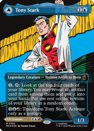 MTG Tony Stark トニー・スターク ボーダーレス　Foil Tony Stark (Borderless) (0392) (MSH-392) - Marvel Super Heroes