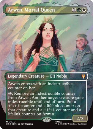 Arwen, Mortal Queen (Borderless) (Surge Foil) (HOC-070) - The