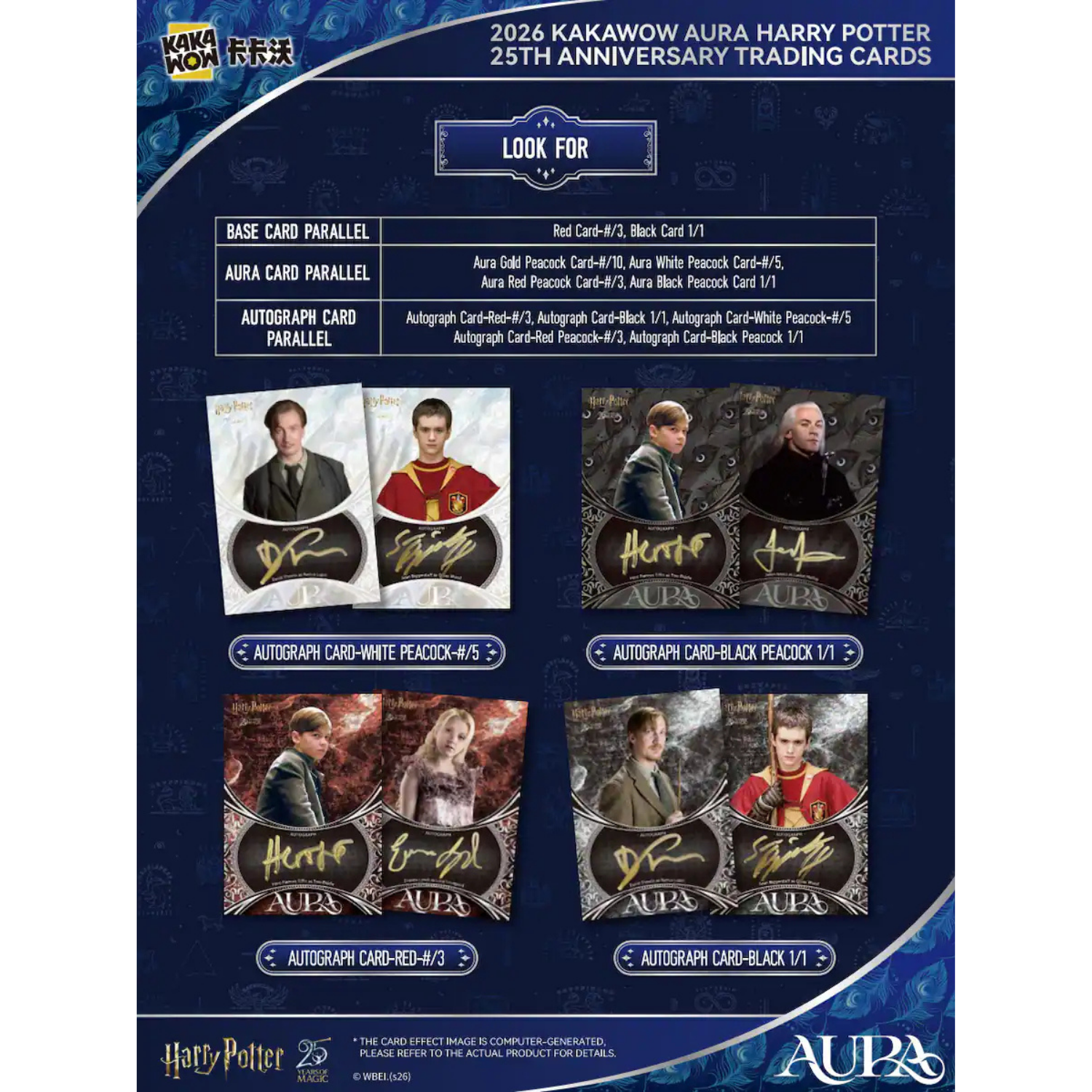 2026 Kakawow Aura Harry Potter 25th Anniversary Trading Cards