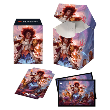 Ultra Pro: Strixhaven ft. Prismari - Zaffai, Thunder Conductor - Sleeves  (100ct) & Deck Box - Game Nerdz