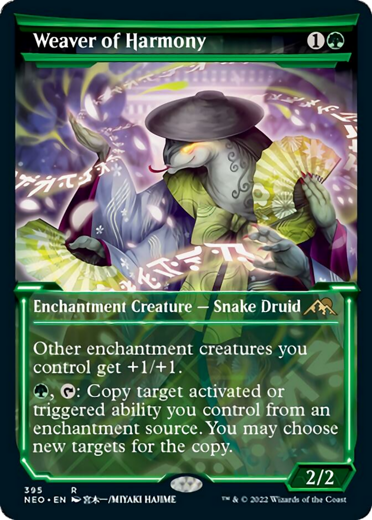 Weaver of Harmony (NEO-395) - Kamigawa: Neon Dynasty: (Showcase) Foil - Game Nerdz Weaver of Harmony (NEO-395) - Kamigawa: Neon Dynasty: (Showcase) Foil - Game Nerdz