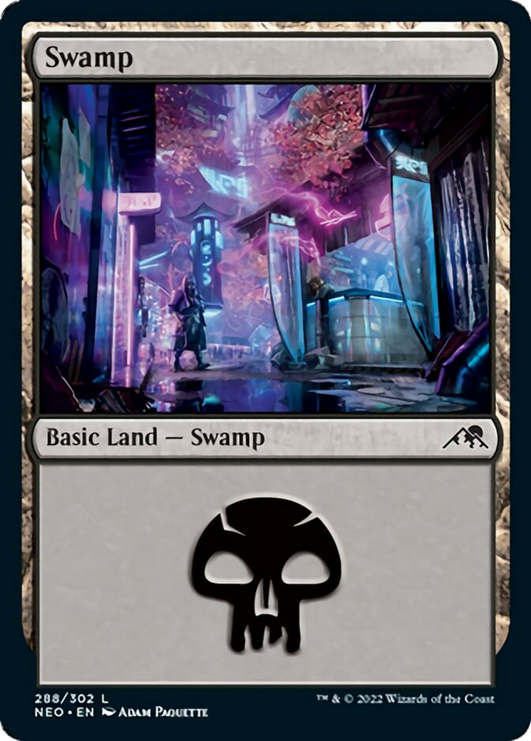 Swamp (NEO-288) - Kamigawa: Neon Dynasty - Game Nerdz