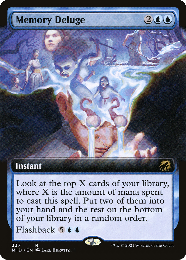 Memory Deluge (MID-337) - Innistrad: Midnight Hunt: (Extended Art