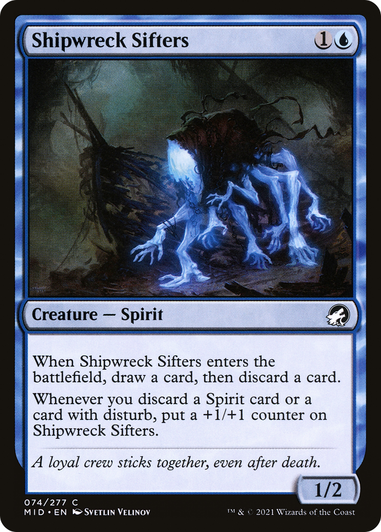 cards with disturb mtg Malevolent Hermit [Innistrad: Midnight Hunt Promos] Foil Shipwreck Sifters (MID-074) - Innistrad: