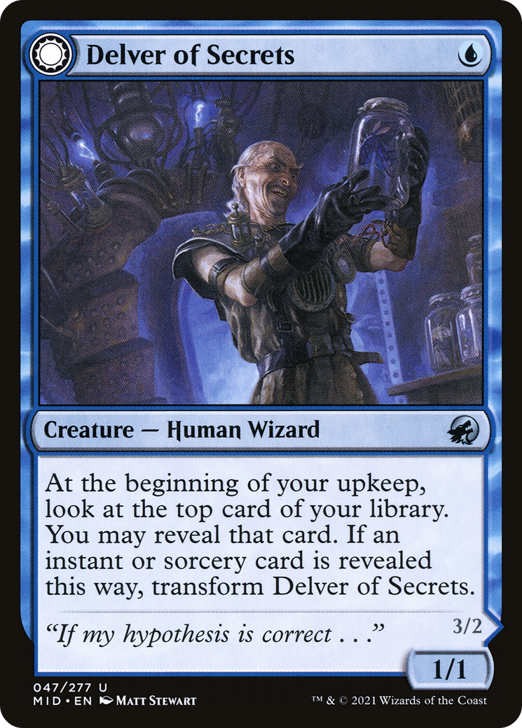 Delver of Secrets // Insectile Aberration (MID-047) - Innistrad: Midnight  Hunt: (Double Faced Transform) Foil - Game Nerdz