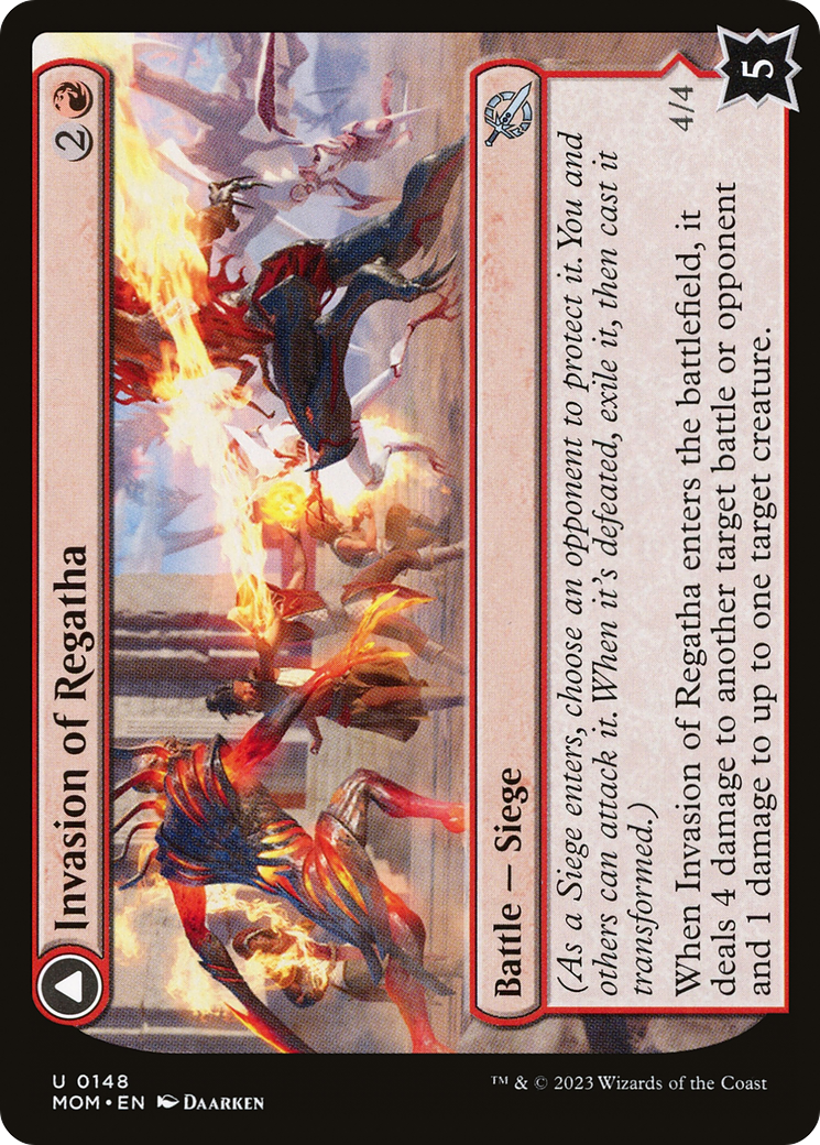 Invasion of Regatha // Disciples of the Inferno (MOM-148) - March of the Machine Foil - Game Nerdz Invasion of Regatha // Disciples of the Inferno (MOM-148) - March of the Machine Foil - Game Nerdz