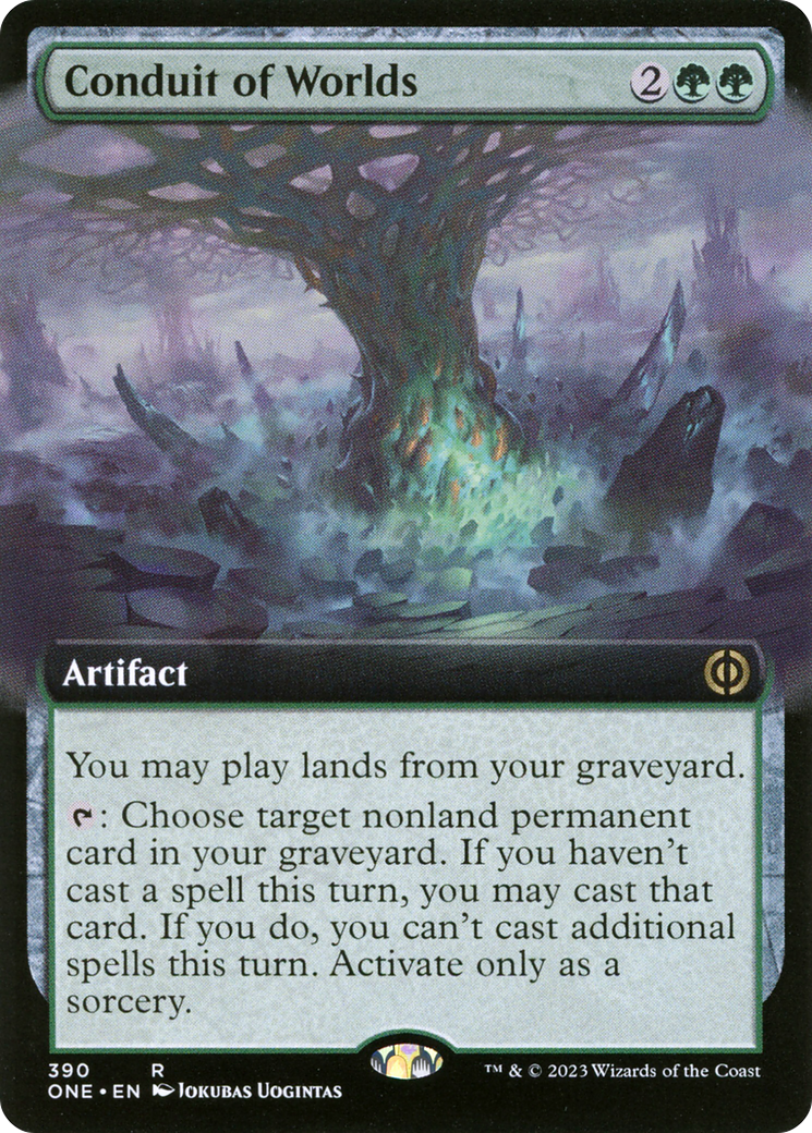 Magic the Gathering Phyrexia: All Will Be One Rare Conduit of Worlds #390 [Extended Art FOIL]